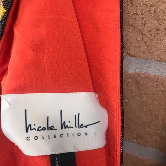 Red dress w embroidered beads, new, never worn, Nicole Milller, size 4 - Picture 3 of 7